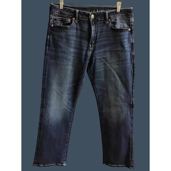 AMERICAN EAGLE- AIRFLEX+ DARK WASH STRAIGHT LEG MEN'S JEANS SIZE 34X32 - Picture 1 of 9